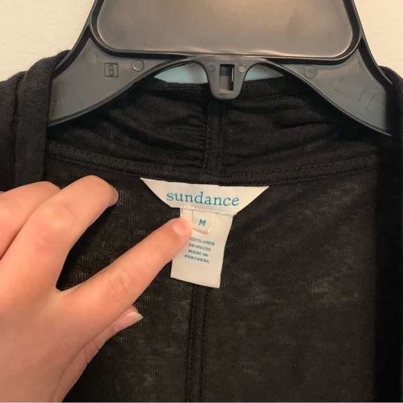 SUNDANCE 100% LINEN PORTUGAL MADE Long Sleeve Open Front Cardigan Size MEDIUM - Picture 3 of 8